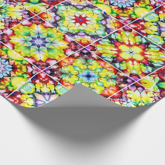 Papier Cadeau Carrelage méditerranéen, Carreaux d'encre d'alcool (Coin)