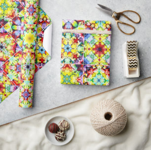 Papier Cadeau Carrelage méditerranéen, Carreaux d'encre d'alcool