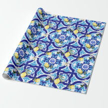 Carrelage méditerranéen, carrelage bleu, citron,