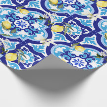 Carrelage méditerranéen, carrelage bleu, citron,