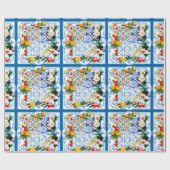 Papier Cadeau Carrelage méditerranéen, majolica, style sicilien  (Plat)