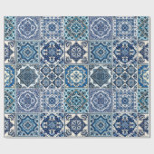 Papier Cadeau Carrelage méditerranéen, Portugais, Azulejo, Majol (Plat)