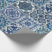 Papier Cadeau Carrelage méditerranéen, Portugais, Azulejo, Majol (Coin)