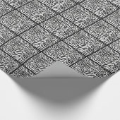 Papier Cadeau Carrelage noir Safari Zebra (Coin)