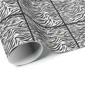 Papier Cadeau Carrelage noir Safari Zebra (Coin rond)