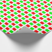 Papier Cadeau Carrés 02 - Rouge et Vert (Coin)