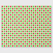 Papier Cadeau Carrés 02 - Rouge et Vert (Plat)