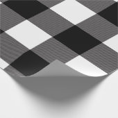 Papier Cadeau Carrés à carreaux noirs et blancs Plaid de Buffalo (Coin)