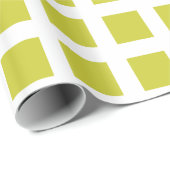 Papier Cadeau Carrés - Banane sur blanc (Coin rond)