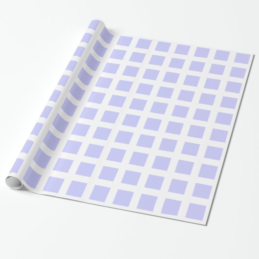 Papier Cadeau Carrés - Bleu en poudre sur blanc (Déroulé)