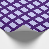 Papier Cadeau Carrés - Bleu en poudre sur violet profond (Coin)