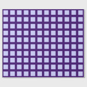 Papier Cadeau Carrés - Bleu en poudre sur violet profond (Plat)