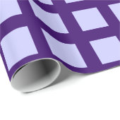 Papier Cadeau Carrés - Bleu en poudre sur violet profond (Coin rond)