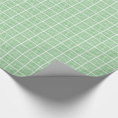 Papier Cadeau Carrés cassés - Vert sur blanc (Coin)