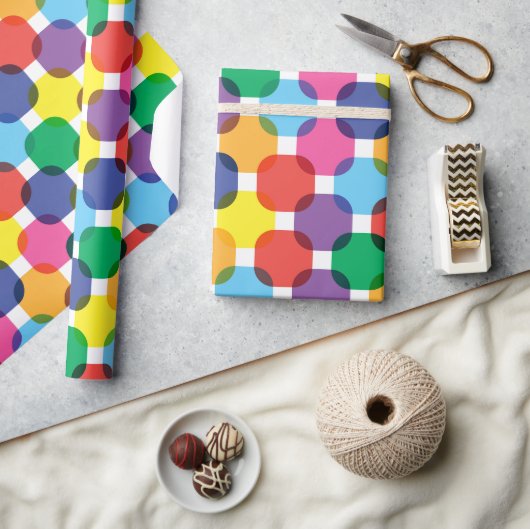 Papier Cadeau Carrés Colorés (Artisanat)