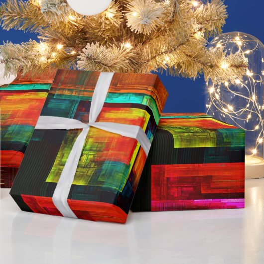 Papier Cadeau Carrés colorés Motif d'art Abstrait moderne #04 (Vacances)