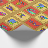 Papier Cadeau Carrés de plage (Coin)