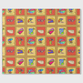 Papier Cadeau Carrés de plage (Plat)