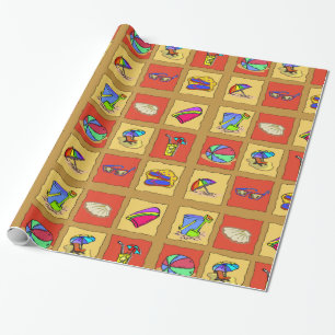 Papier Cadeau Carrés de plage