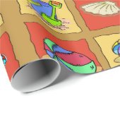 Papier Cadeau Carrés de plage (Coin rond)