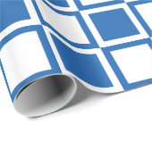 Papier Cadeau Carrés Denim Blue Bold Mod (Coin rond)