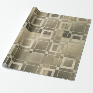 Papier Cadeau Carrés dorés discrets, glamour géométrique moderne
