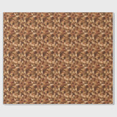 Papier Cadeau Carrés et rectangles abstraits marron (Plat)