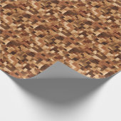Papier Cadeau Carrés et rectangles abstraits marron (Coin)