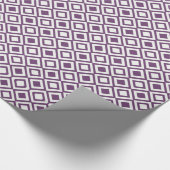 Papier Cadeau Carrés géométriques violet et blanc (Coin)