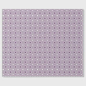 Papier Cadeau Carrés géométriques violet et blanc (Plat)