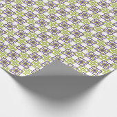 Papier Cadeau Carrés intervertissants violets et verts (Coin)