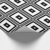 Papier Cadeau Carrés noirs et blancs (Coin)