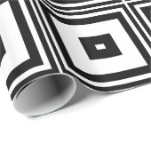 Papier Cadeau Carrés noirs et blancs (Coin rond)