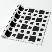 Papier Cadeau Carrés noirs géométriques (Déroulé)
