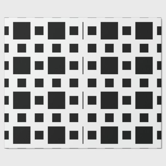 Papier Cadeau Carrés noirs géométriques (Couture)