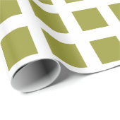 Papier Cadeau Carrés - Olive on White (Coin rond)