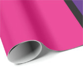 Papier Cadeau Carrés orange, violet et rose chaud (Coin rond)