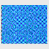 Papier Cadeau Carrés rétro - Cyan et Bleu (Plat)