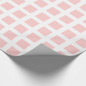 Papier Cadeau Carrés - Rose pâle sur blanc (Coin)