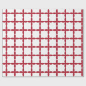 Papier Cadeau Carrés rouges et blancs (Plat)