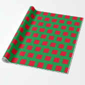 Papier Cadeau Carrés Rouges Verts (Déroulé)