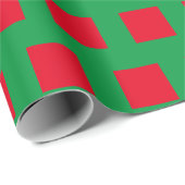 Papier Cadeau Carrés Rouges Verts (Coin rond)