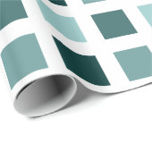 Papier Cadeau Carrés - Tons verts (Coin rond)