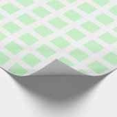 Papier Cadeau Carrés - Vert fantôme sur blanc (Coin)