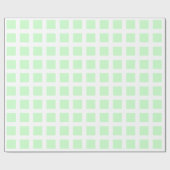 Papier Cadeau Carrés - Vert fantôme sur blanc (Plat)