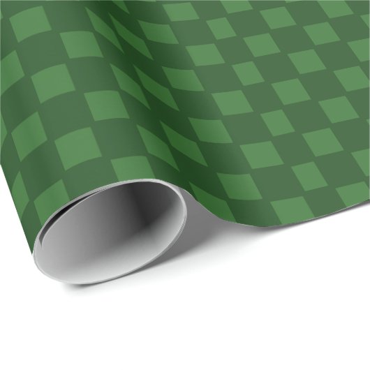 Papier Cadeau Carrés vert foncé (Coin rond)