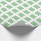 Papier Cadeau Carrés - Vert pâle sur blanc (Coin)
