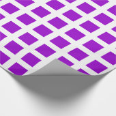 Papier Cadeau Carrés - Violet sur blanc (Coin)