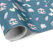 Papier Cadeau Carrousel arc-en-ciel magique Unicorn anniversaire (Coin rond)