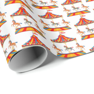 Papier Cadeau Carrousel carrelé mignon